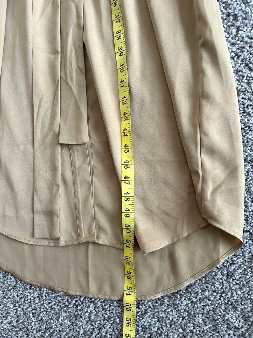 Banana Republic Womens Sz Large Beige Button-Down Shirt Dress With Belt - Picture 8 of 10